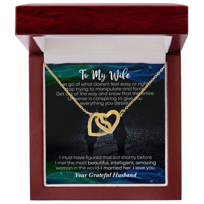 To My Wife Necklace Gift For Wife Necklace For Wife Birthday Gift For Wife Anniversary Gift For Wife Wife Christmas Gift From Husband Interlocking Hearts Necklace