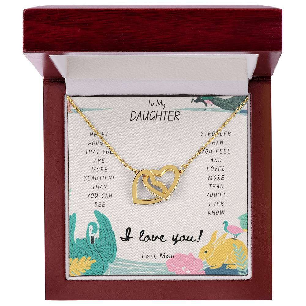 Daughter Gift To My Daughter Necklace From Mom To My Daughter Necklace From Dad Gift For Daughter From Mom Daughters Birthday Gift Interlocking Hearts Necklace