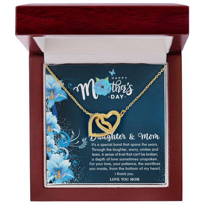 Forever Love - Daughter & Mom Necklace Interlocking Hearts Necklace