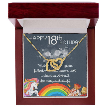 18Th Birthday Necklace Gifts For Girls Cute Unicorn 18 Years Old Girl Jewelry Gift For Daughter Niece Interlocking Necklace Xu246Il11 Interlocking Hearts Necklace