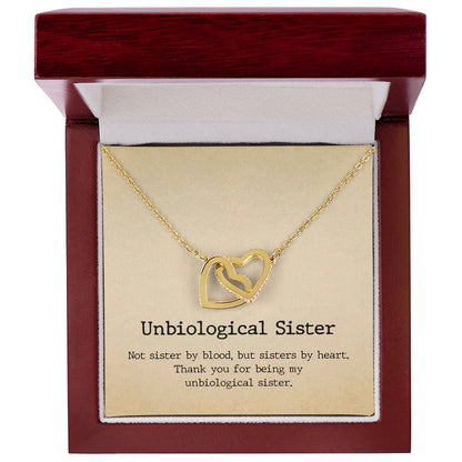 Unbiological Sister Interlocked Hearts Necklace Interlocking Hearts Necklace