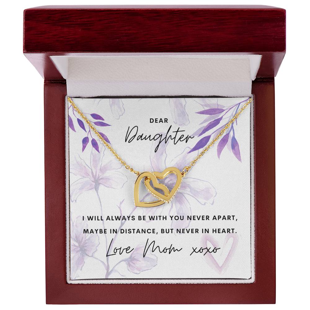 Dear Daughter - I Will Always Be With You - Interlocking Hearts Necklace