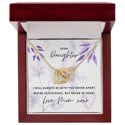Dear Daughter - I Will Always Be With You - Interlocking Hearts Necklace