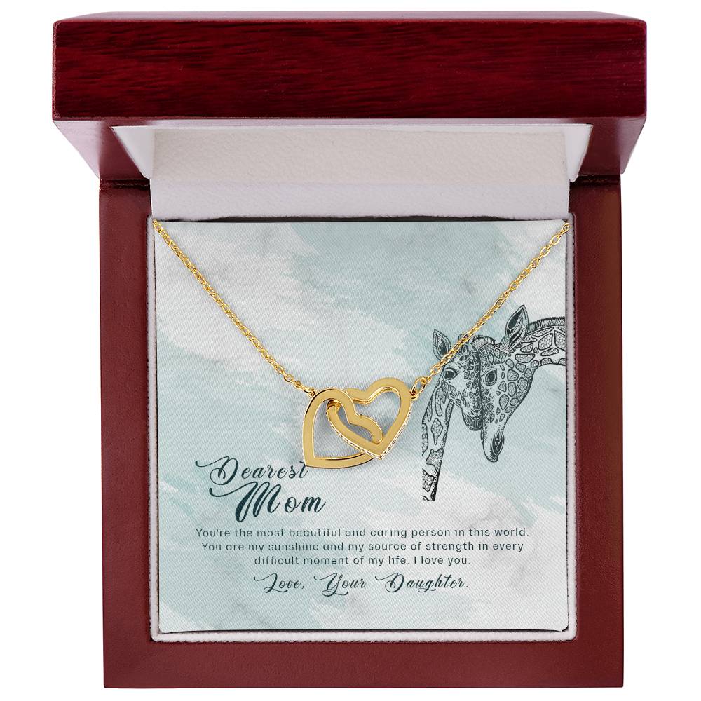 Dearest Mom- You'Re The Most Beautiful Interlocking Hearts Necklace