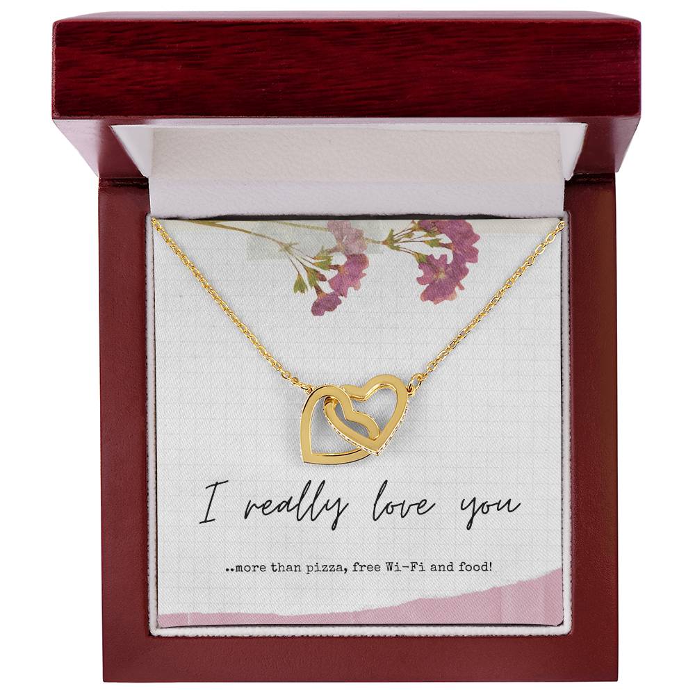 Gift For Girlfriend - Gift For Wife - Gift For Partner - Interlocking Hearts Necklace