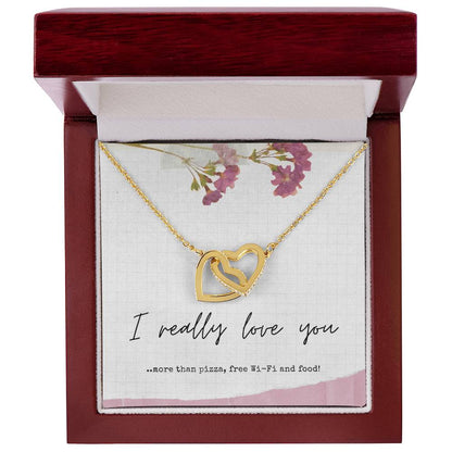 Gift For Girlfriend - Gift For Wife - Gift For Partner - Interlocking Hearts Necklace