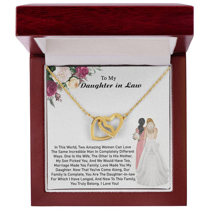 Daughter-In-Law Gift Daughter - Necklace Interlocking Hearts Necklace