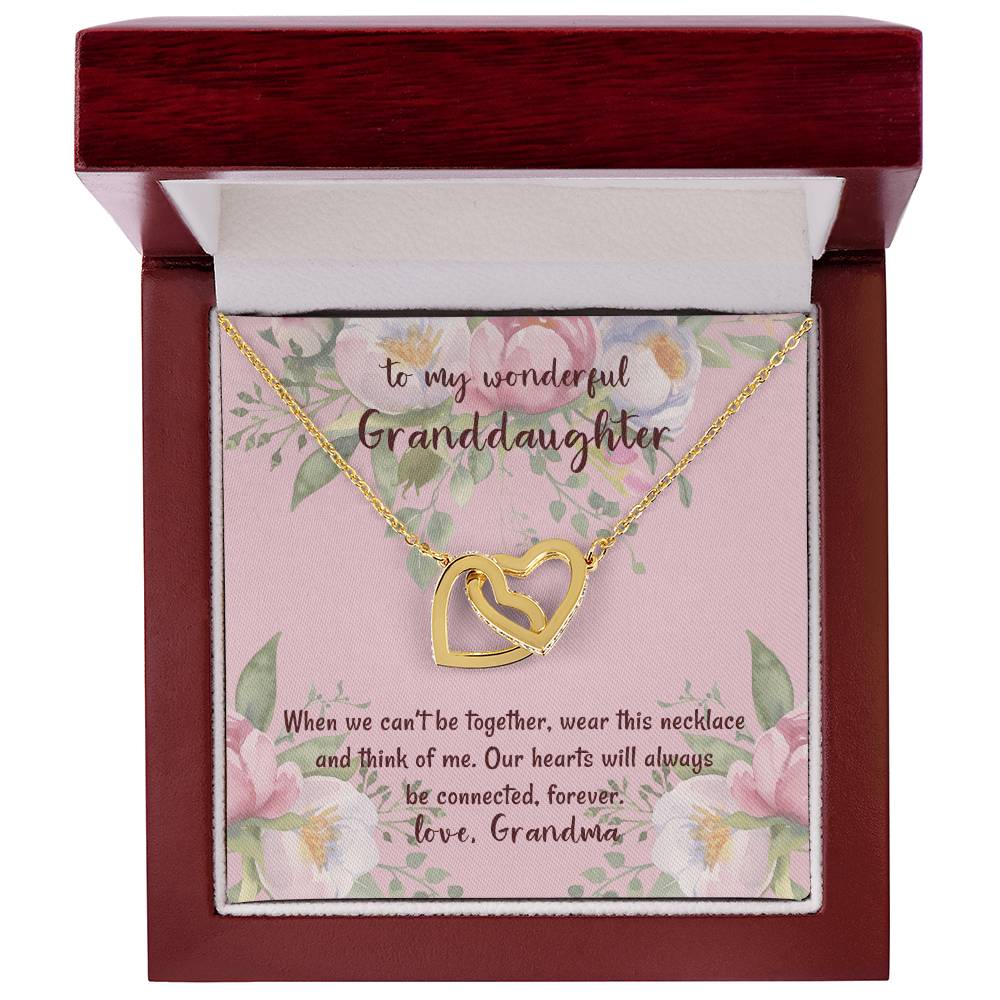 To My Wonderful Granddaughter Our Hearts Will Always Be Connected Love Grandma Interlocking Hearts Necklace