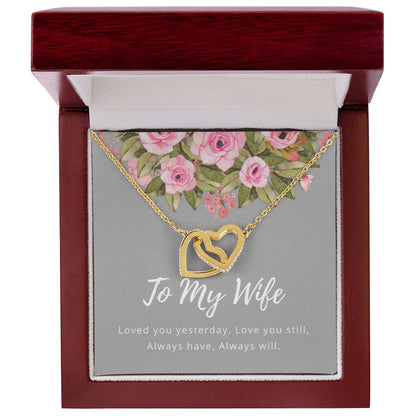 To My Wife Interlocking Heart Necklace Interlocking Hearts Necklace