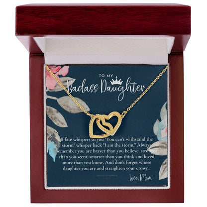 Daughter Gift From Mom Heart Necklace Daughter Gift Interlocking Necklace To Daughter Daughter Graduation Birthday Gift Necklace Interlocking Hearts Necklace