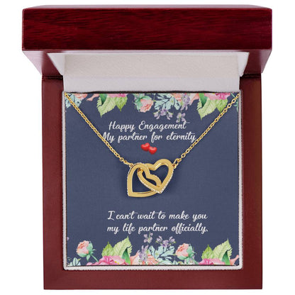 Engagement Gift For Fiancée Interlocking Hearts Necklace