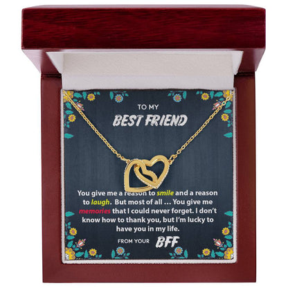 Best Friend Memories Interlocking Hearts Necklace