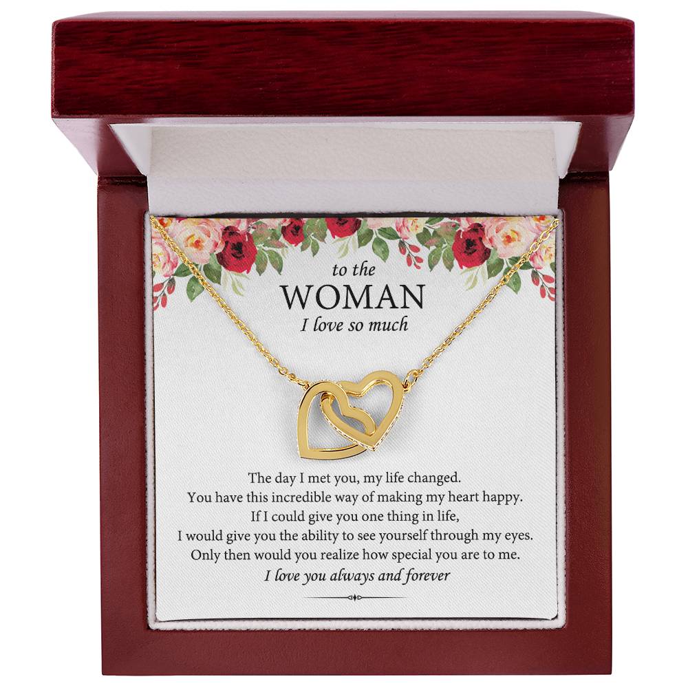 To The Woman I Love So Much Interlocking Heart Necklace Interlocking Hearts Necklace