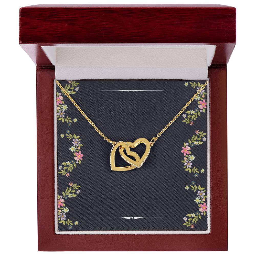 Two Hearts Necklace For Her Interlocking Hearts Necklace