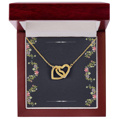 Two Hearts Necklace For Her Interlocking Hearts Necklace