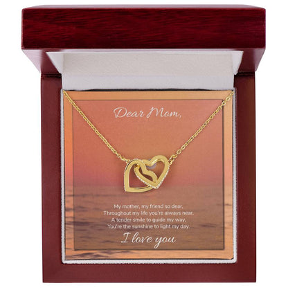 Dear Mom Interlocking Hearts Necklace