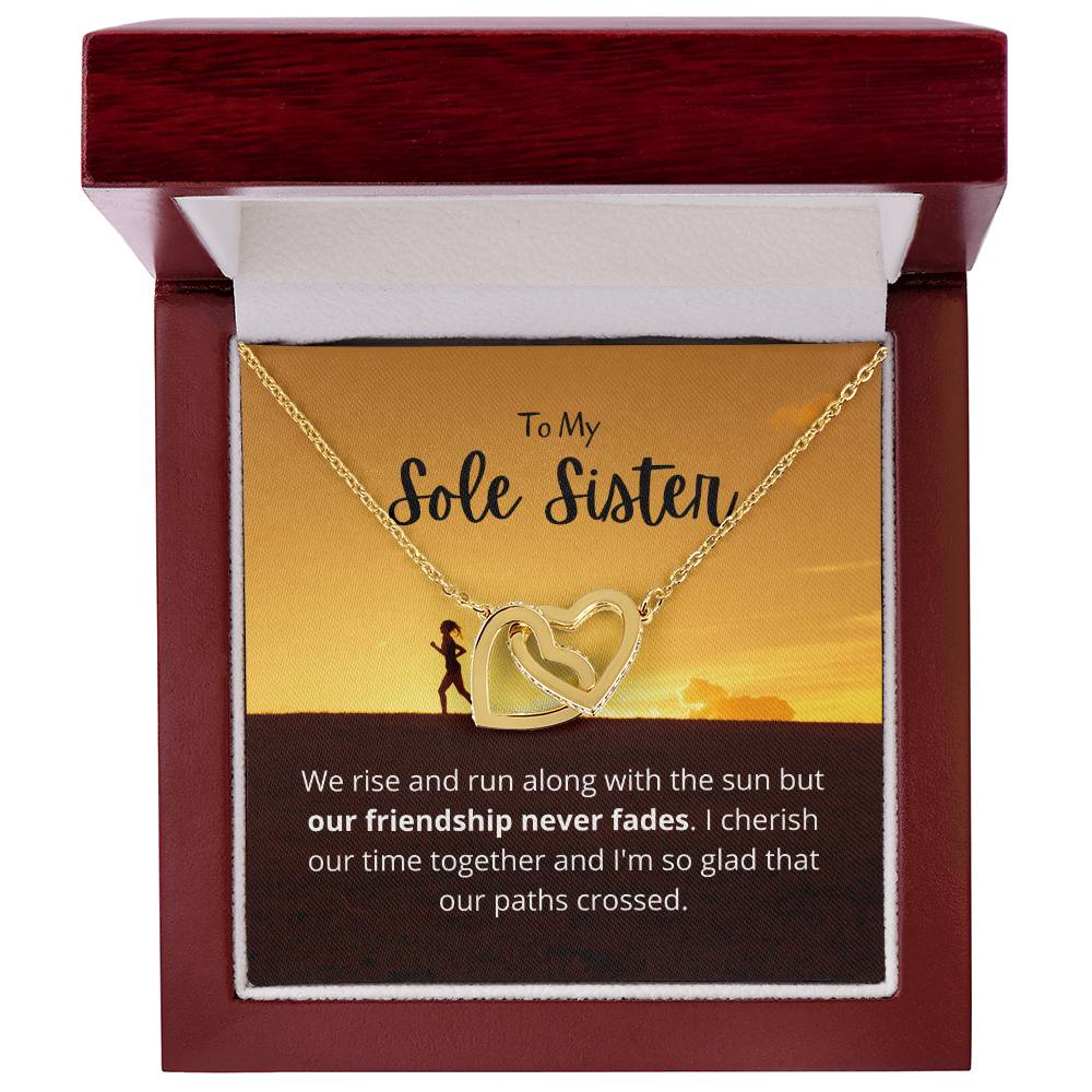 Friendship Never Fades Necklace - Gift For Your Runningworkout Bff Tribe Necklace Best Friend Gift Bff Gift Interlocking Hearts Necklace