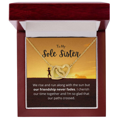 Friendship Never Fades Necklace - Gift For Your Runningworkout Bff Tribe Necklace Best Friend Gift Bff Gift Interlocking Hearts Necklace