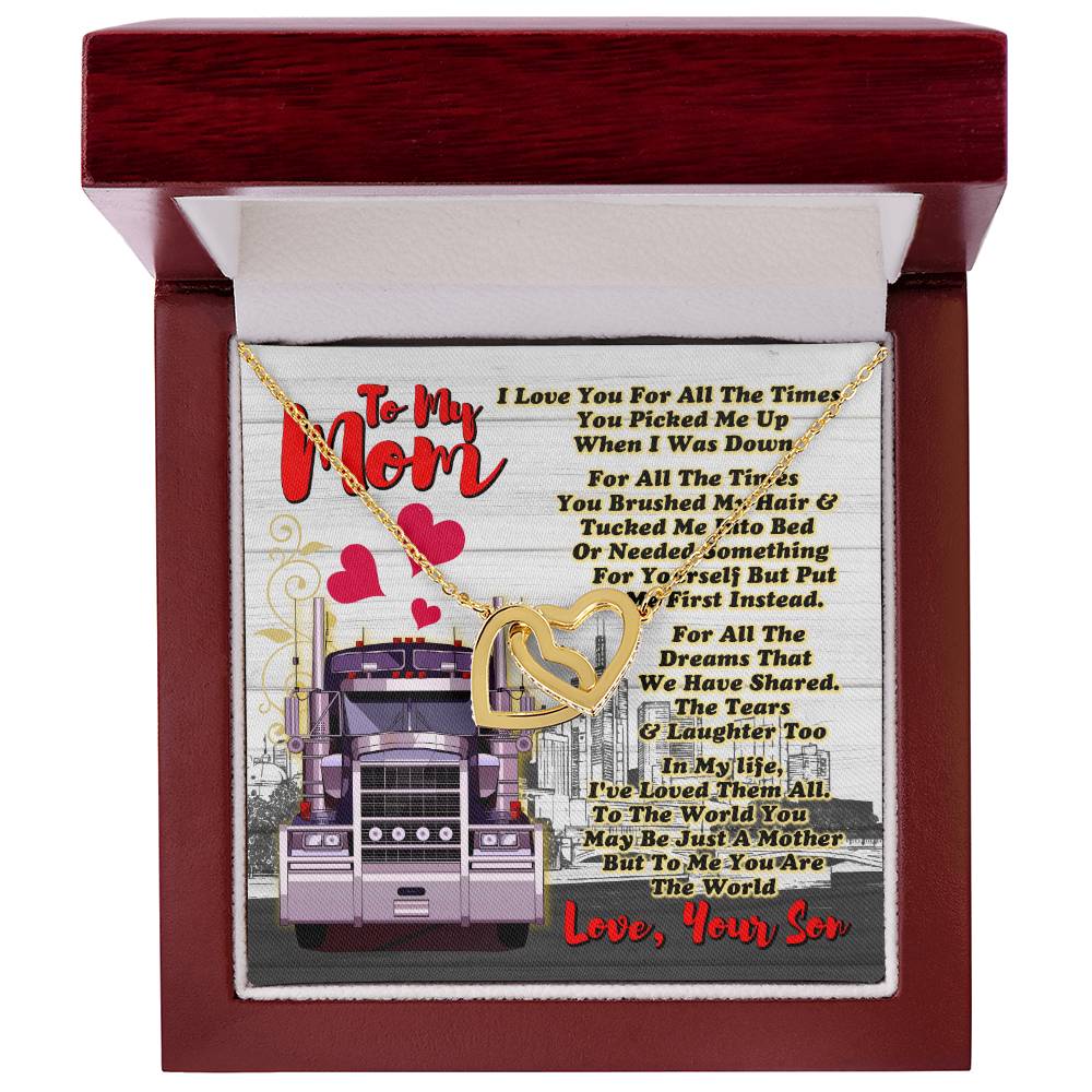 Trucker'S Mom- Interlocking Heart Necklace Interlocking Hearts Necklace