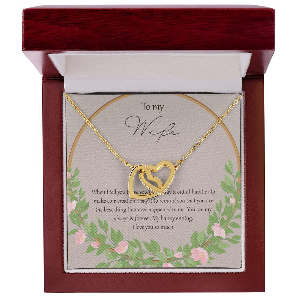 To My Wife When I Fell In Love With You - Daisy Interlocking Hearts Necklace