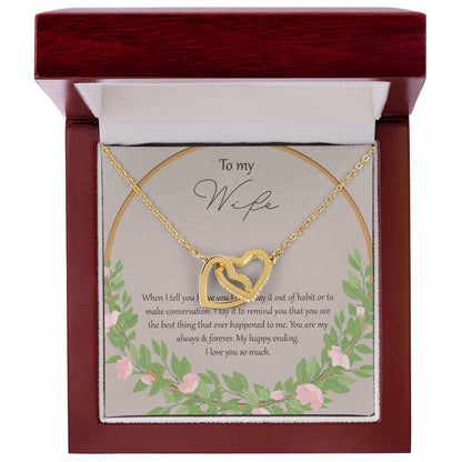 To My Wife When I Fell In Love With You - Daisy Interlocking Hearts Necklace