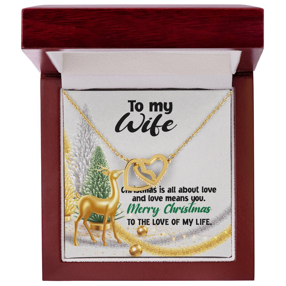 To My Wife Necklace Jewelry For My Wife Sentimental Gifts Necklace For Wife Christmas Gifts Necklace Gift Box Message Card Necklace Interlocking Hearts Necklace
