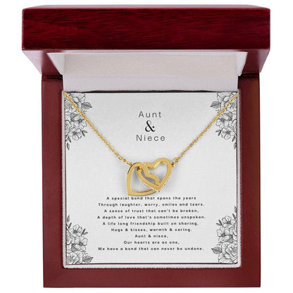 Aunt & Niece - An Unbreakable Bond Interlocking Hearts Necklace
