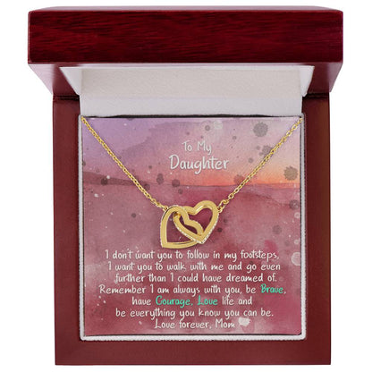 Daughter I Am Always With You - Hearts Necklace Interlocking Hearts Necklace
