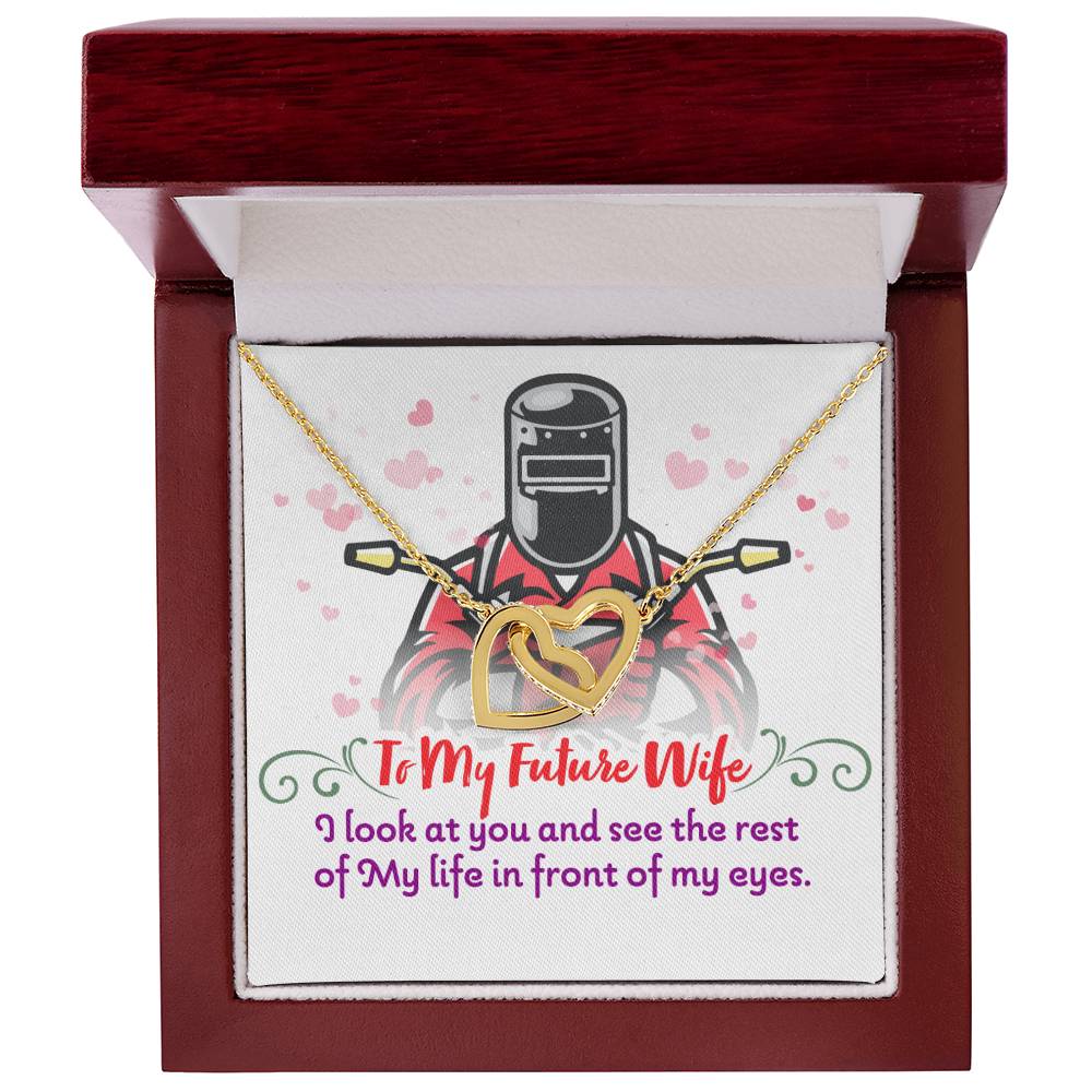 Welder'S Future Wife - Interlocking Heart Necklace Interlocking Hearts Necklace
