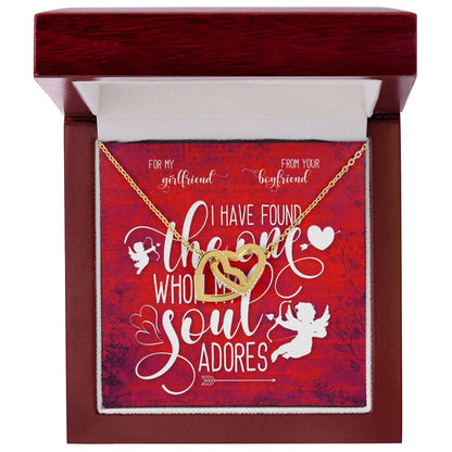 For My Girlfriend. My Soul Adores Necklace Interlocking Hearts Necklace
