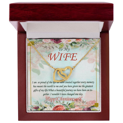 To My Wife Interlocking Hearts Necklace