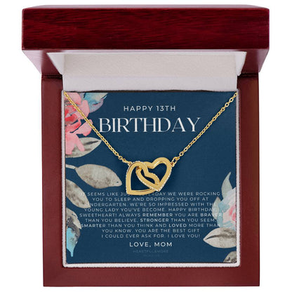 Gift For 13 Year Old Girl Gifts 13Th Birthday Girl 13Th Birthday Gift Thirteenth Birthday Necklace Teen Birthday Gift Official Teenager Interlocking Hearts Necklace