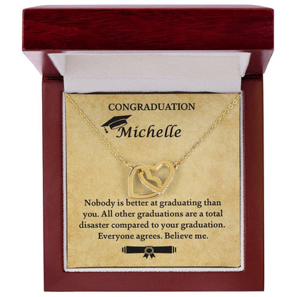 Funny Graduation Gift - Necklace Interlocking Hearts Necklace