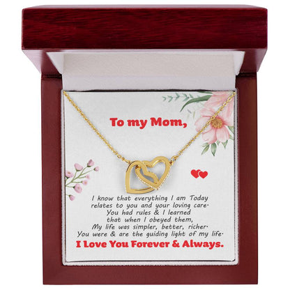 Gift For Mom - Interlocking Hearts Necklace