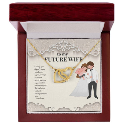 Two Hearts For Wife Interlocking Hearts Necklace