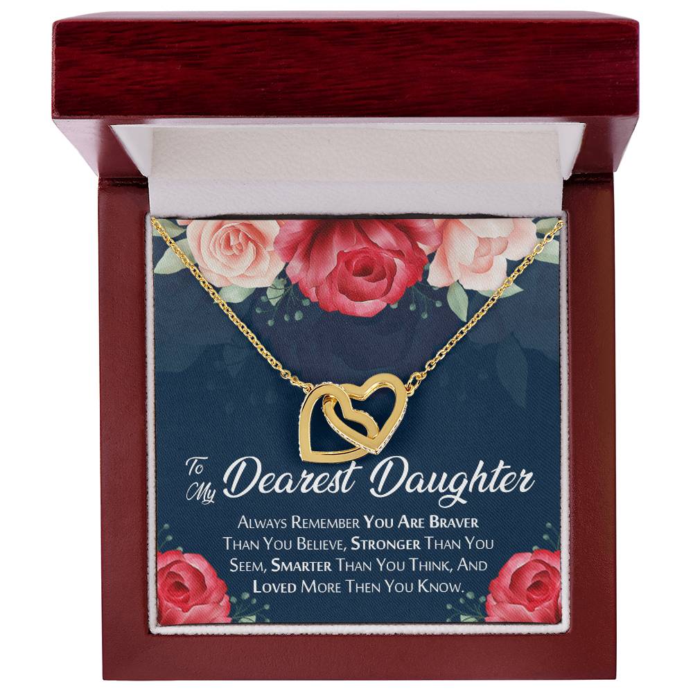 Best Gift For Daughter Always Remember You Are Breaver Interlocking Hearts Necklace