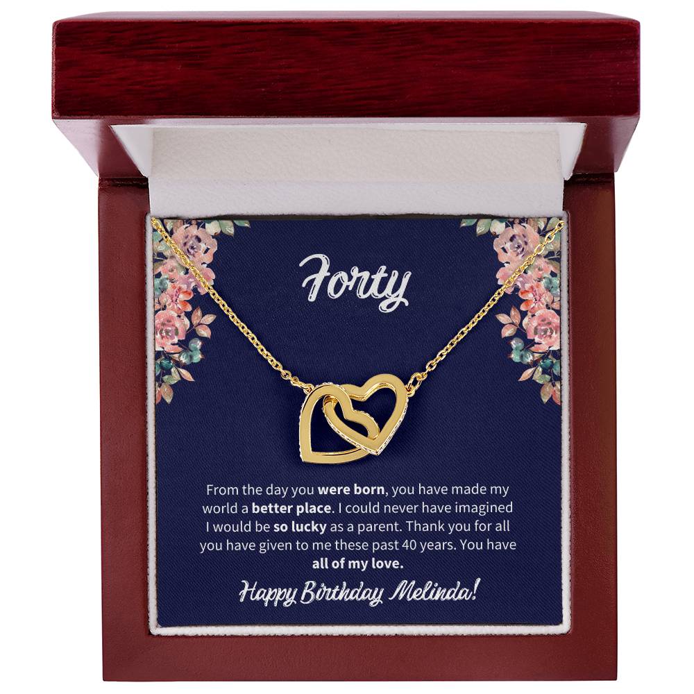 Forty Birthday All Of My Love Interlocked Hearts Necklace Interlocking Hearts Necklace