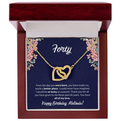 Forty Birthday All Of My Love Interlocked Hearts Necklace Interlocking Hearts Necklace