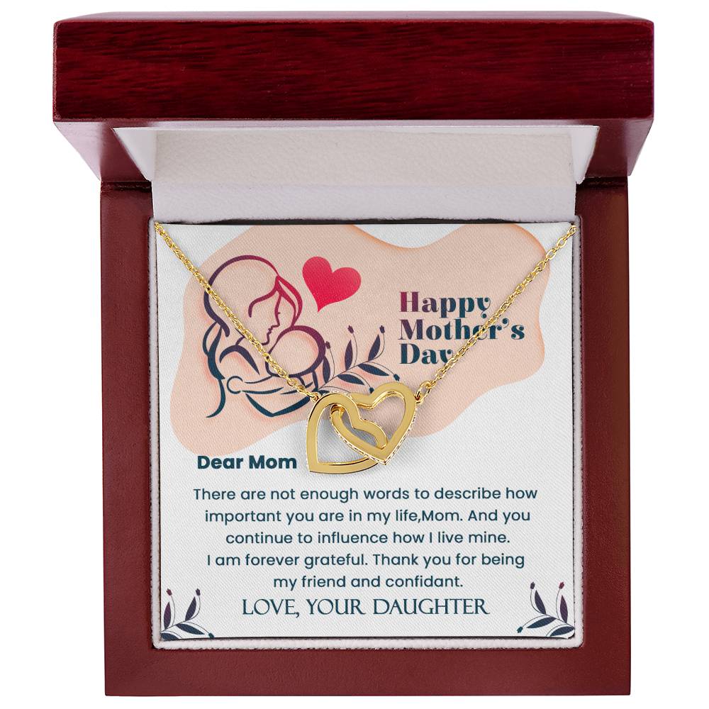 Dear Mom- Mother'S Day Gift- Perfect Gift For Mom Interlocking Hearts Necklace