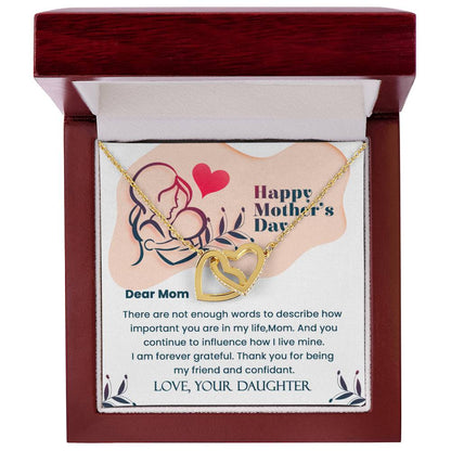 Dear Mom- Mother'S Day Gift- Perfect Gift For Mom Interlocking Hearts Necklace