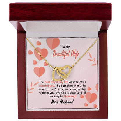 To My Wife Necklace - Anniversary Gift For Wife Birthday Gift For Wife Gift For Wife Necklace For Wife Interlocking Hearts Necklace