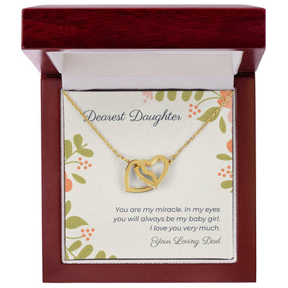 Dearest Daughter Interlocking Hearts Necklace