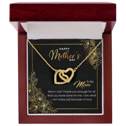 Gift For Mom - Thank You For All - The Interlocking Heart Necklace Interlocking Hearts Necklace