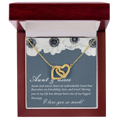 Aunt And Niece Necklace Special Niece Necklace Aunt And Niece Gift Niece Keepsakes Gift For Niece From Aunt Interlocking Hearts Necklace