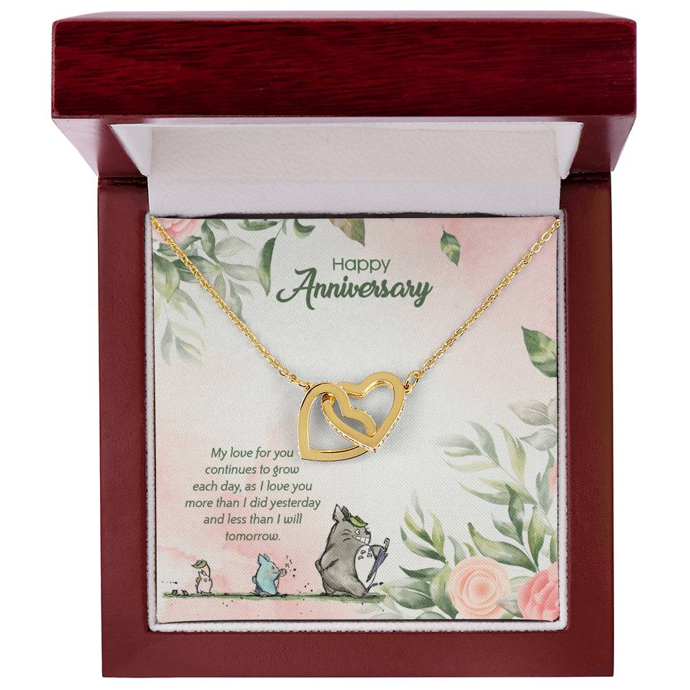 Totoro Anniversary Edition I Love You More Each Day! - Interlocking Hearts Necklace