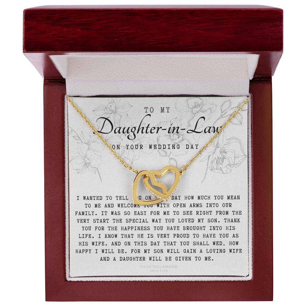 Daughter In Law Gift On Wedding Day Future Daughter In Law Wedding Gift Bride Gift From Mother In Law Daughter In Law Necklace Interlocking Hearts Necklace