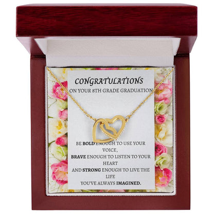 8Th Grade Graduation Interlocking Necklace Interlocking Hearts Necklace