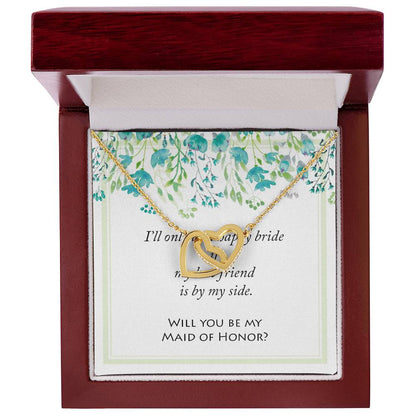 Will You Be My Maid Of Honor Bridal Wedding Jewelry Interlocking Hearts Necklace