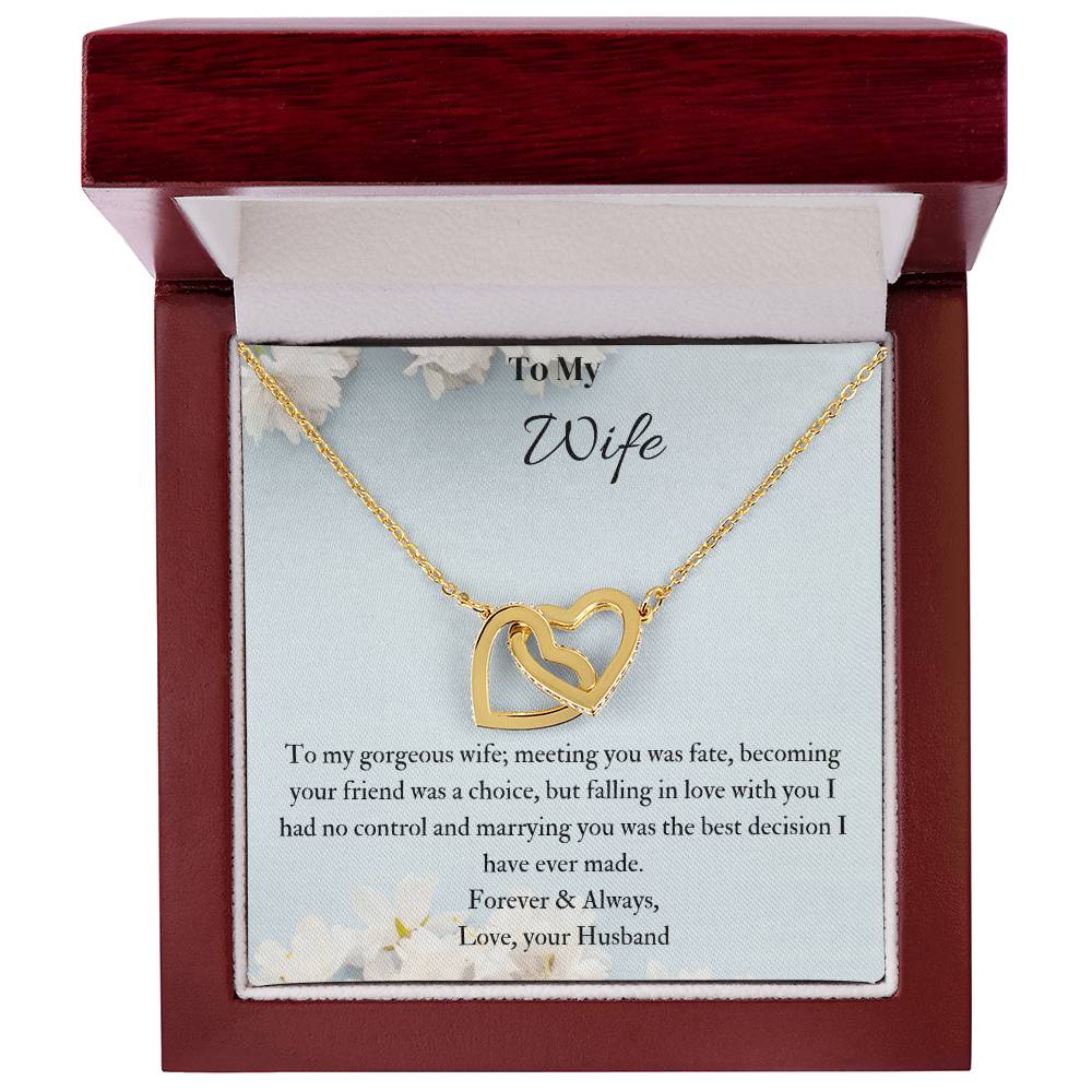 To My Wife Interlocking Hearts Necklace
