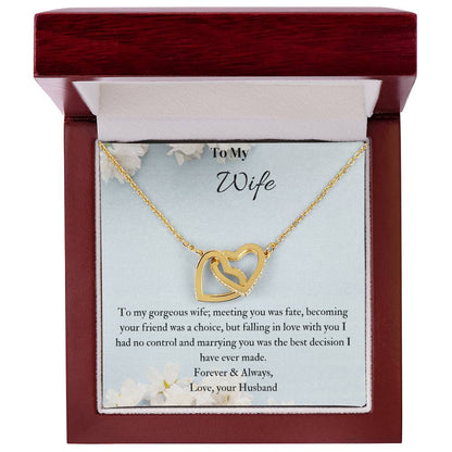 To My Wife Interlocking Hearts Necklace